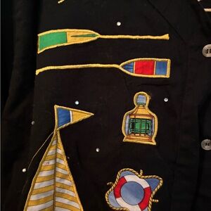 Quacker‎ Factory Black Jacket with Nautical Embroidery